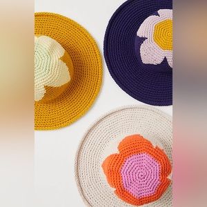 Free People Garden Grove Bucket Hat Beige Pink Orange